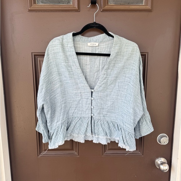 Storia Tops - STORIA Ruffle trim blouse